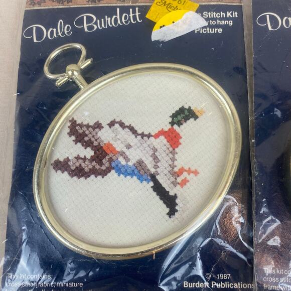 Vintage 1987 Dale Burdett Cross Stitch Kit Picture Frame Duck Goose Hen - Picture 7 of 8